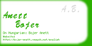 anett bojer business card